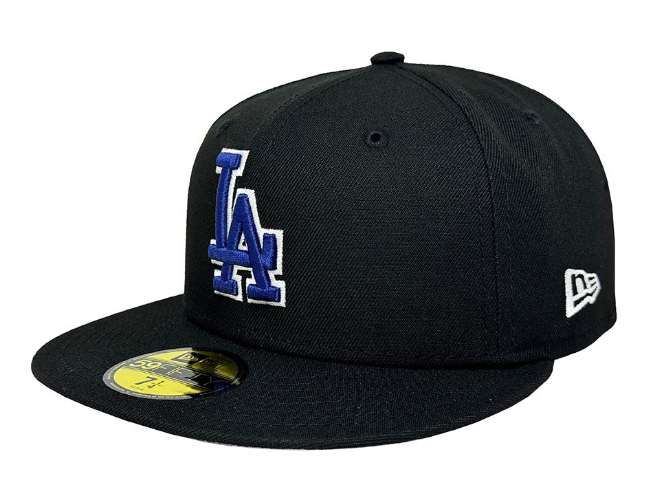 Los Angeles Dodgers Fitted 59FIFTY New Era 2025 WSC Back 2 Back Rings Black Royal Hat Cap Grey UV - THE 4TH QUARTER