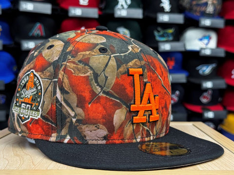Los Angeles Dodgers Fitted New Era 59FIFTY Leaves Orange Hat Cap - THE 4TH QUARTER