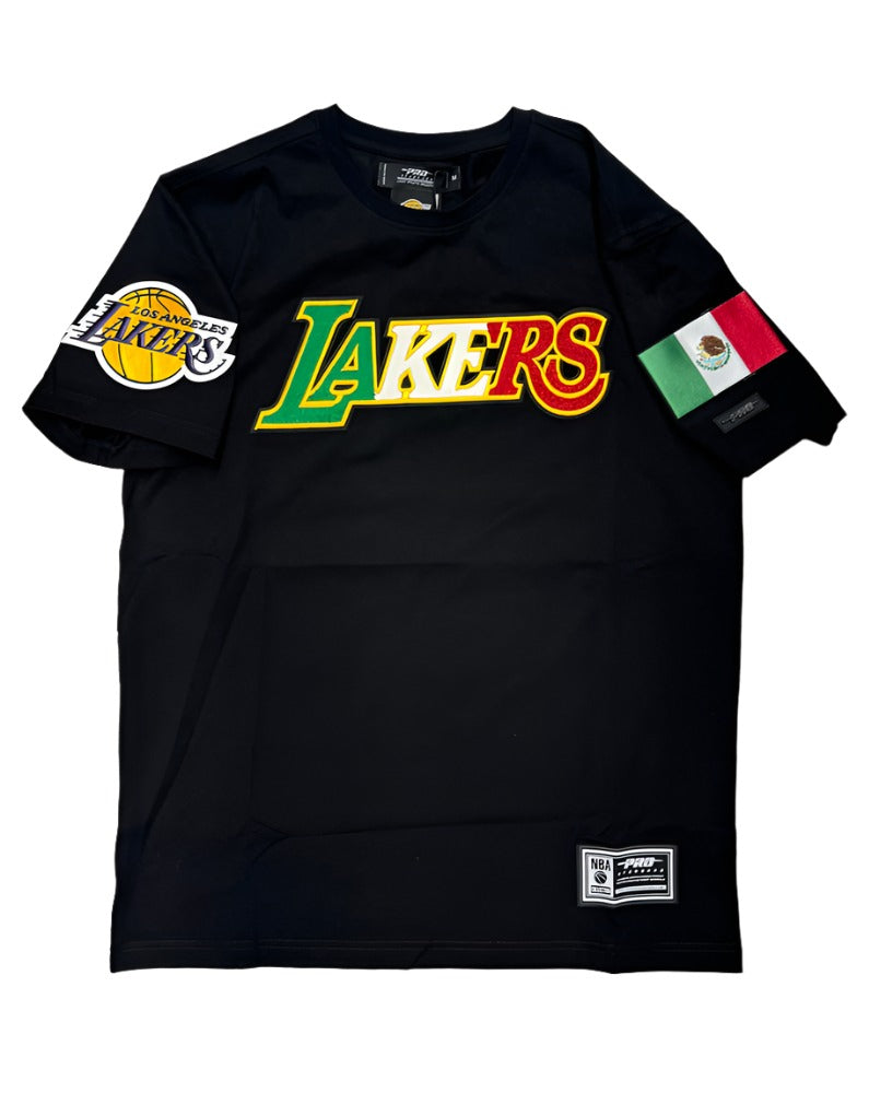 Los Angeles Lakers Mens T-Shirt Pro Standard Black Mexico Wordmark Tee - THE 4TH QUARTER