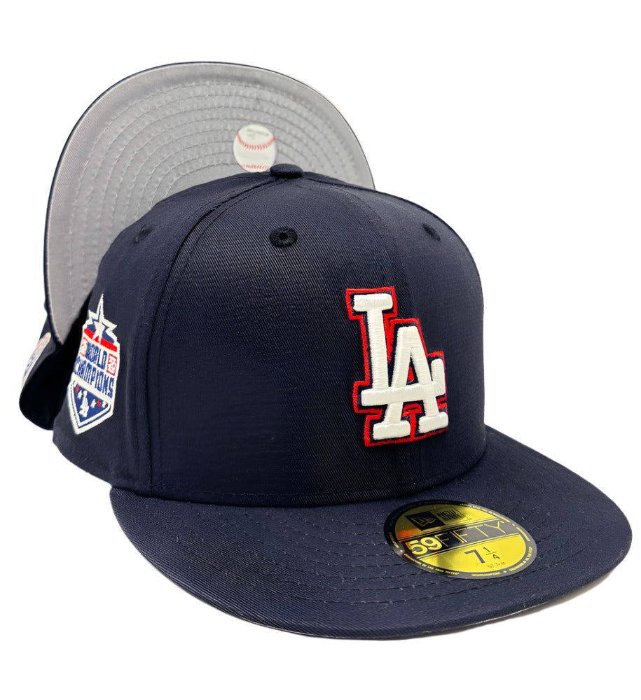 Los Angeles Dodgers Fitted New Era 59Fifty Navy 2020 Champions Patch Cap Hat - THE 4TH QUARTER