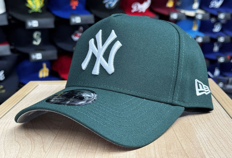 New York Yankees Snapback New Era 9Forty A-Frame Dark Green Cap Hat Grey UV - THE 4TH QUARTER