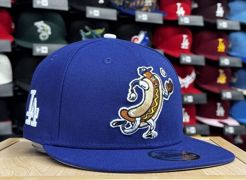 Los Angeles Dodgers Snapback New Era 9Fifty Mascot Dodger Dog Cap Hat Blue - THE 4TH QUARTER
