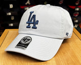 Los Angeles Dodgers Strapback '47 Brand Clean Up Adjustable Blue Logo Ice Hat Cap - THE 4TH QUARTER