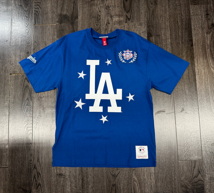 Los Angeles Dodgers Mens T-Shirt Mitchell &amp; Ness Pep Rally Premium Tee - THE 4TH QUARTER