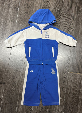 Los Angeles Dodgers Toddler (2T-4T) Majestic Full Zip Hoodie & Pants Fleece Set - THE 4TH QUARTER