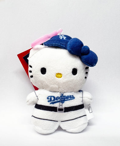 Los Angeles Dodgers Plush Hello Kitty Bag Charm Clip Keychain - THE 4TH QUARTER
