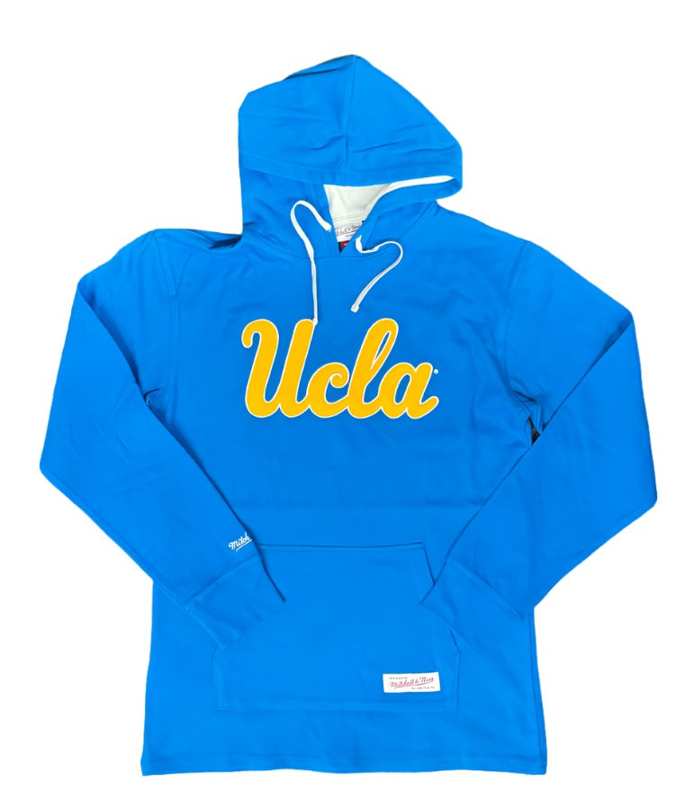 UCLA Bruins Mens Sweatshirt Mitchell & Ness Thermal Lightweight Vintage Logo Hoodie Sky - THE 4TH QUARTER