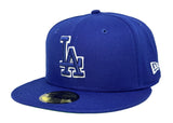 Los Angeles Dodgers Fitted New Era 59Fifty 2025 WSC Flags Blue Cap Hat Grey UV - THE 4TH QUARTER