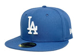 Los Angeles Dodgers Fitted New Era 59Fifty 2025 WS Champions Indigo Cap Hat Grey UV - THE 4TH QUARTER