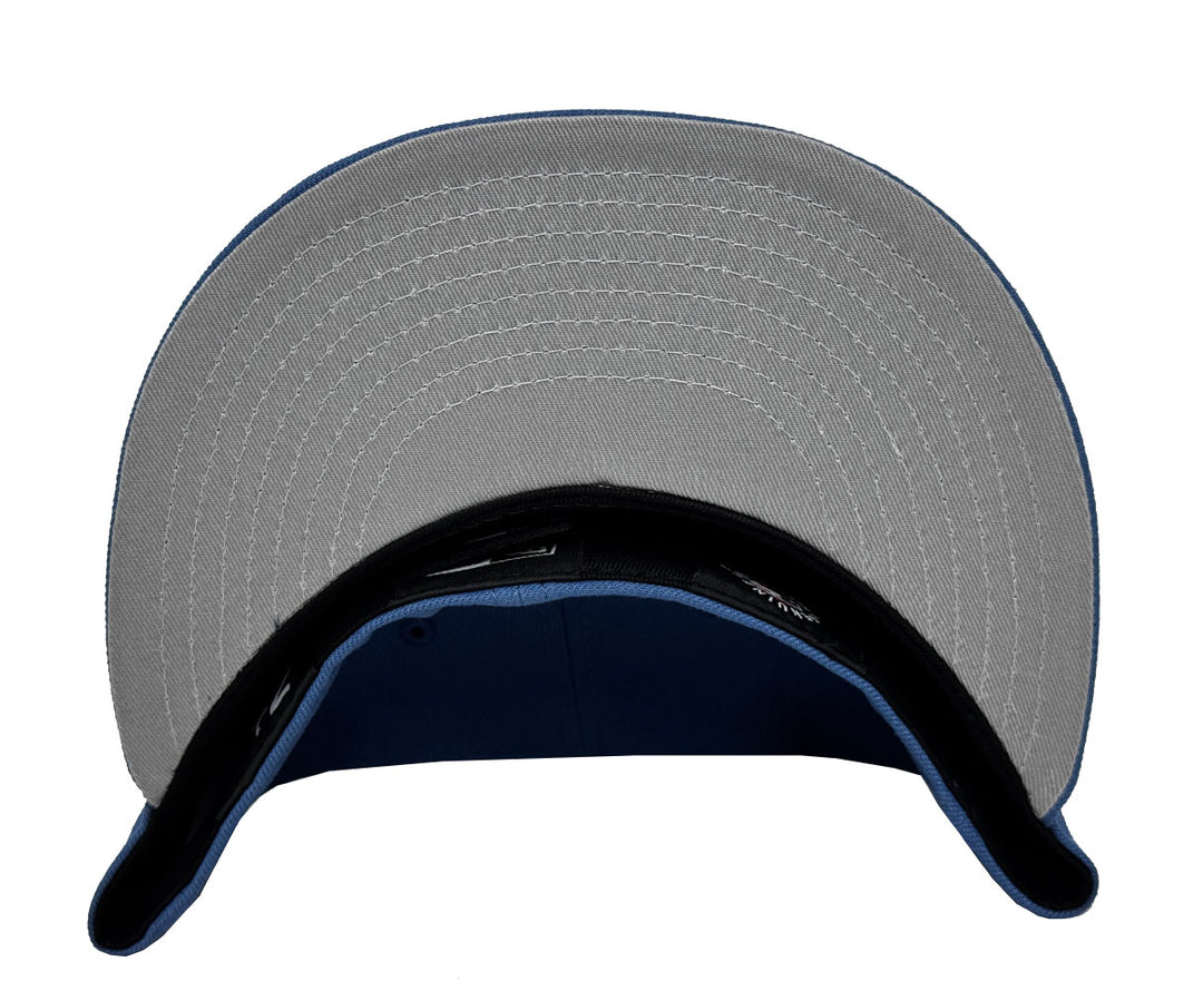 Los Angeles Dodgers Fitted New Era 59Fifty 2025 WS Champions Indigo Cap Hat Grey UV - THE 4TH QUARTER