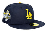 Los Angeles Dodgers Fitted New Era 59Fifty 2025 WS Champions Navy Gold Logo Cap Hat Grey UV - THE 4TH QUARTER
