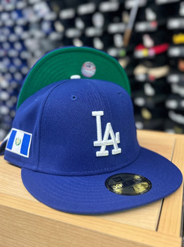 Los Angeles Dodgers Fitted New Era 59Fifty Guatemala Flag Blue Cap Hat Green UV