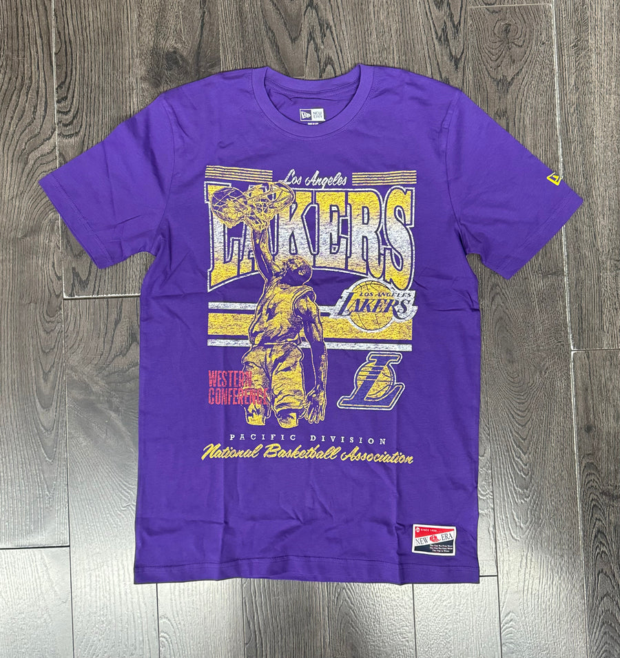 Los Angeles Lakers Mens T-Shirt New Era Western Conference Purple Tee - THE 4TH QUARTER