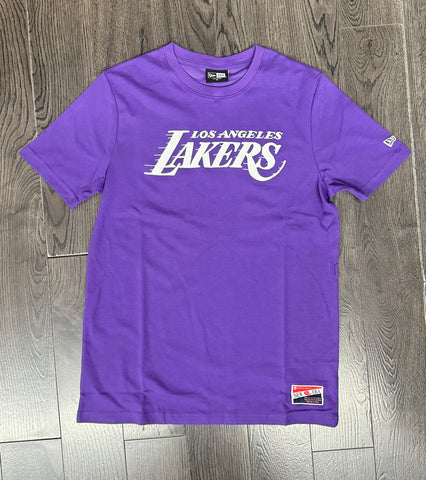 Los Angeles Lakers Mens T-Shirt New Era Embroidered Wordmark Purple