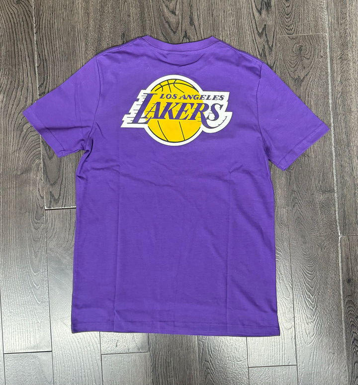 Los Angeles Lakers Mens T-Shirt New Era Embroidered Wordmark Purple - THE 4TH QUARTER