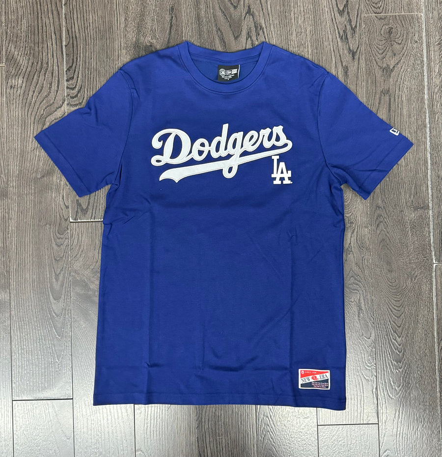 Los Angeles Dodgers Mens T-Shirt New Era Embroidered Wordmark Blue - THE 4TH QUARTER