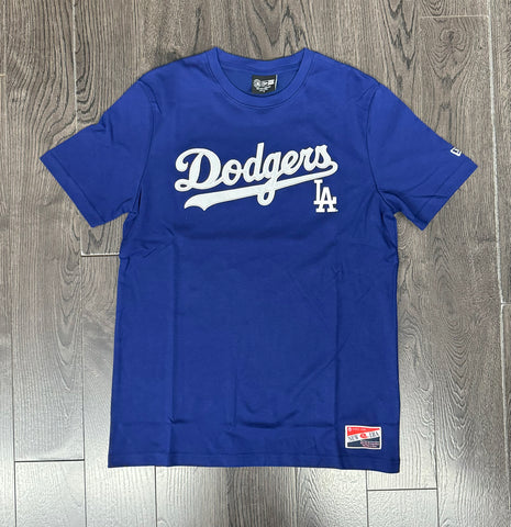 Los Angeles Dodgers Mens T-Shirt New Era Embroidered Wordmark Blue