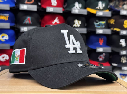 Los Angeles Dodgers Snapback 9Forty New Era A-Frame Mexico Flag Black Cap Hat Green UV