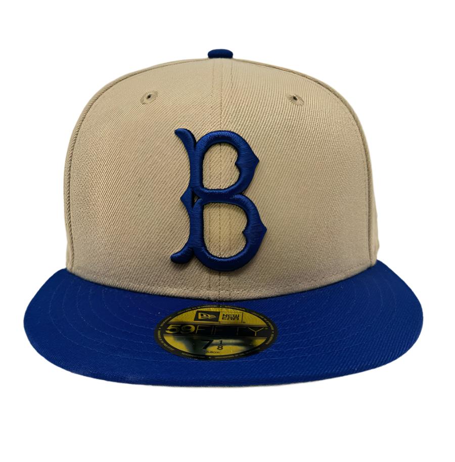 Brooklyn Dodgers Fitted New Era 59Fifty 2 Tone Camel Cap Hat Grey UV - THE 4TH QUARTER