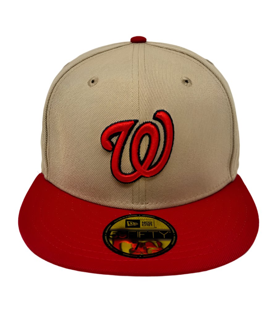 Washington Nationals Fitted New Era 59Fifty 2 Tone Camel Cap Hat Grey UV - THE 4TH QUARTER