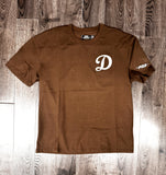 Los Angeles Dodgers Mens T-Shirt Pro Standard Old English Wingspan Brown Tee