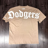 Los Angeles Dodgers Mens T-Shirt Pro Standard Old English Wingspan Taupe Tee
