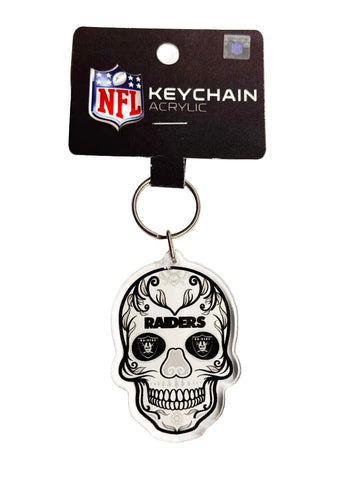 Raiders Sugar Skull Acrylic Keychain