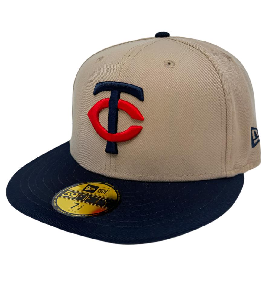 Minnesota Twins Fitted New Era 59Fifty 2 Tone Camel Cap Hat Grey UV - THE 4TH QUARTER