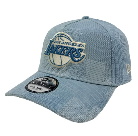 Los Angeles Lakers Snapback 9Forty New Era A-Frame Denim Patchwork Cap Hat