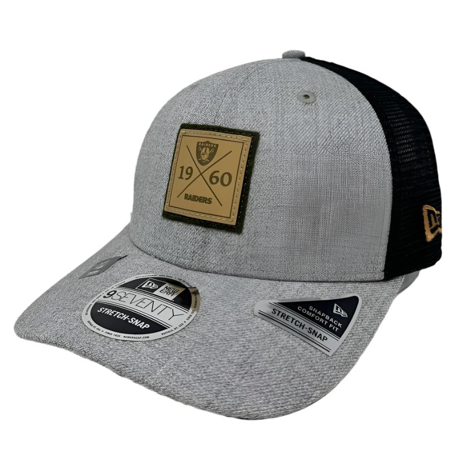 Raiders Snapback New Era 9Seventy Heather Patch Stretch-Snap Cap Hat - THE 4TH QUARTER