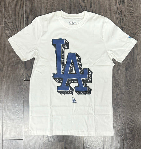 Los Angeles Dodgers Mens T-Shirt New Era LA Doodle White Tee
