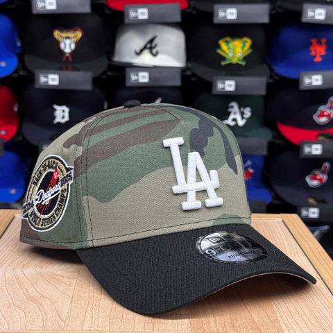 Los Angeles Dodgers Snapback 9Forty New Era A-Frame 2025 WSC Camo Black Cap Hat