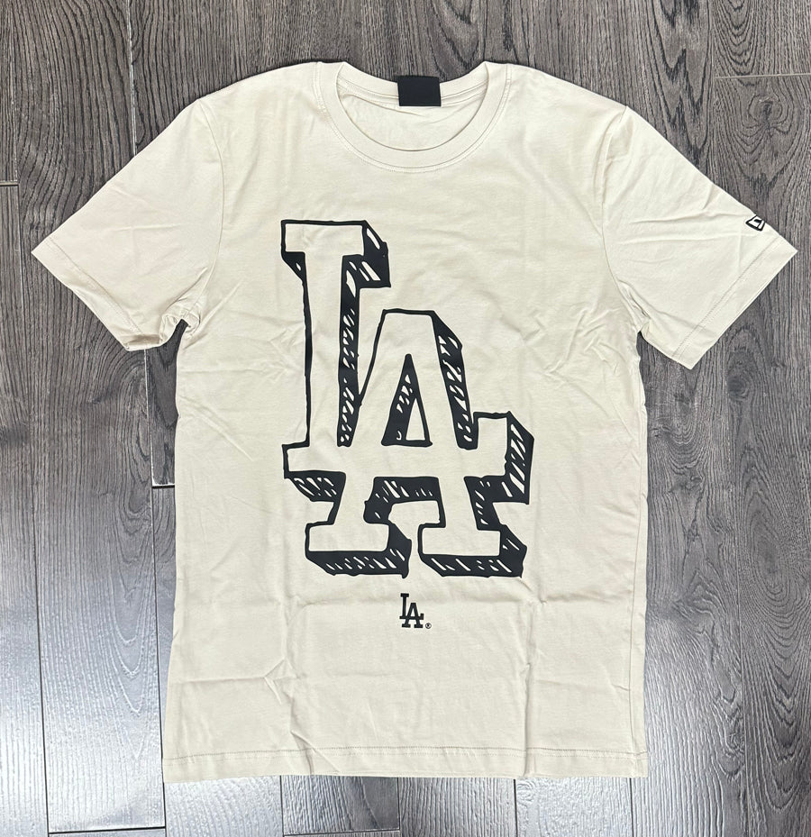 Los Angeles Dodgers Mens T-Shirt New Era LA Doodle Stone Tee - THE 4TH QUARTER
