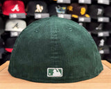 Los Angeles Dodgers Fitted New Era 59Fifty Dark Green Corduroy Cap Hat Grey UV
