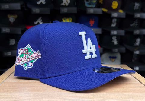 Los Angeles Dodgers Youth Snapback 9Fifty New Era A-Frame 1988 World Series Blue Hat Cap Grey UV