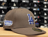 Los Angeles Dodgers Fitted New Era 59Fifty Blue Heaven Brown Cap Hat Grey UV