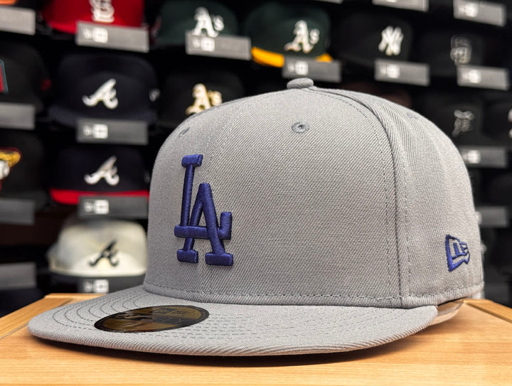 Los Angeles Dodgers Fitted New Era 59Fifty 2025 Champions Back 2 Back Storm Grey Hat Cap