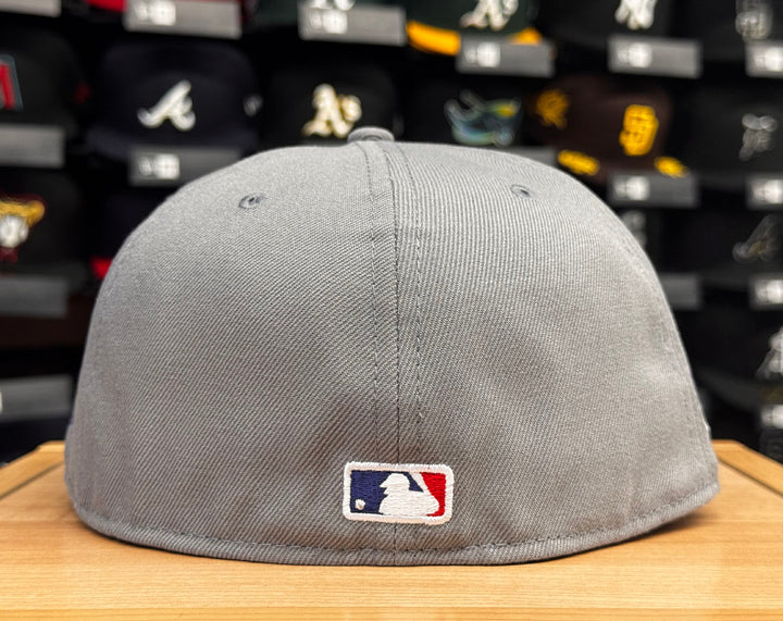 Los Angeles Dodgers Fitted New Era 59Fifty 2025 Champions Back 2 Back Storm Grey Hat Cap