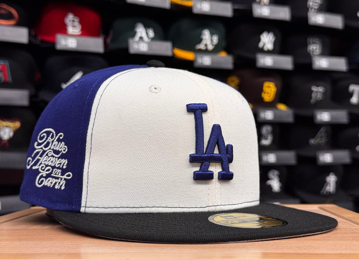 Los Angeles Dodgers Fitted New Era 59Fifty Blue Heaven Dark Royal Chrome Black Tri Hat Cap Grey UV