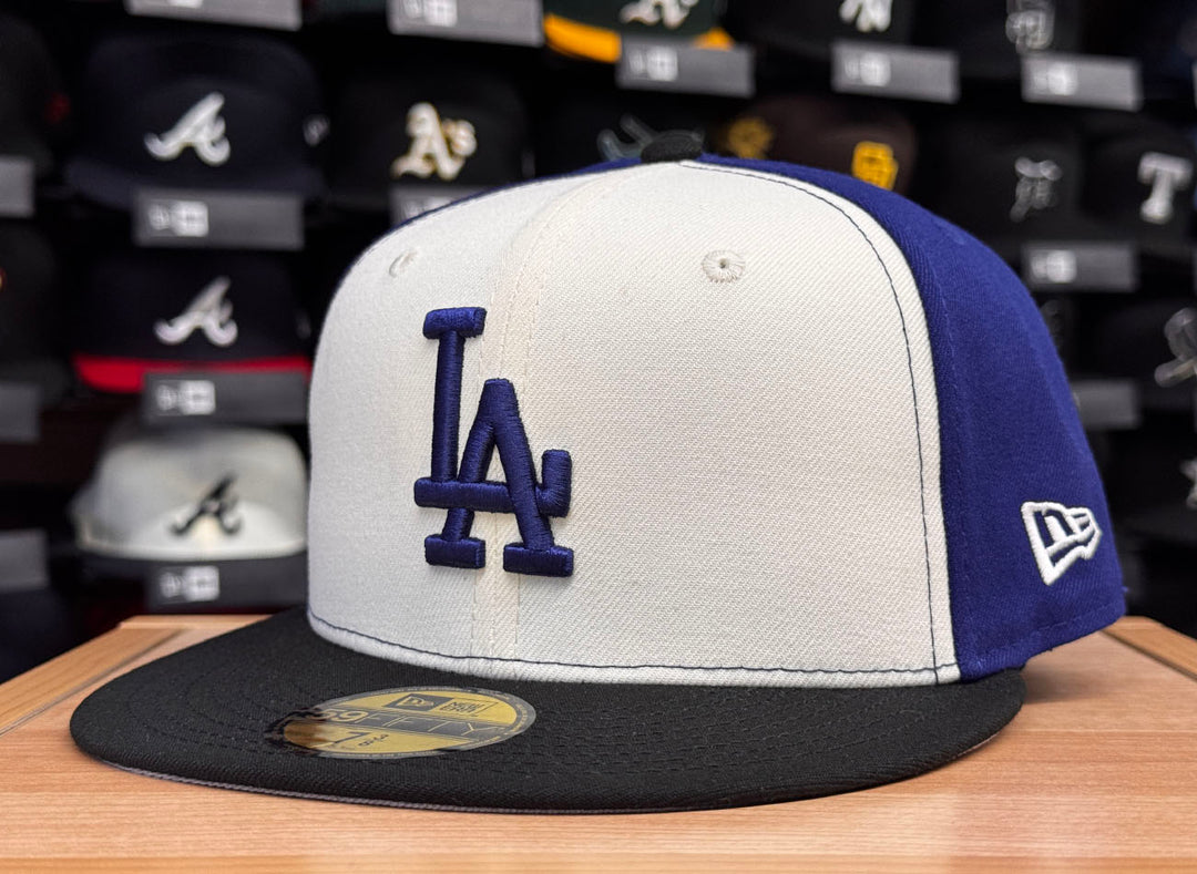 Los Angeles Dodgers Fitted New Era 59Fifty Blue Heaven Dark Royal Chrome Black Tri Hat Cap Grey UV