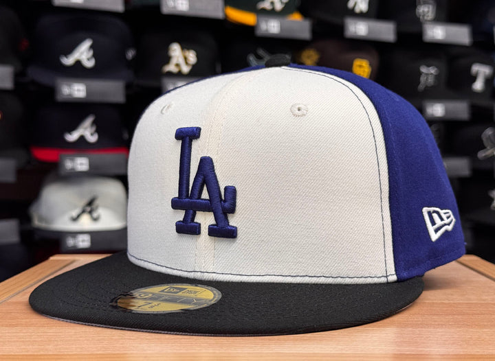 Los Angeles Dodgers Fitted New Era 59Fifty Blue Heaven Dark Royal Chrome Black Tri Hat Cap Grey UV