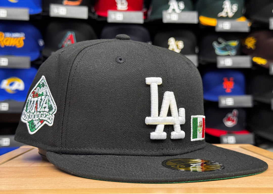 Los Angeles Dodgers Fitted New Era 59Fifty Viva X Mexico Black Cap Hat Green UV