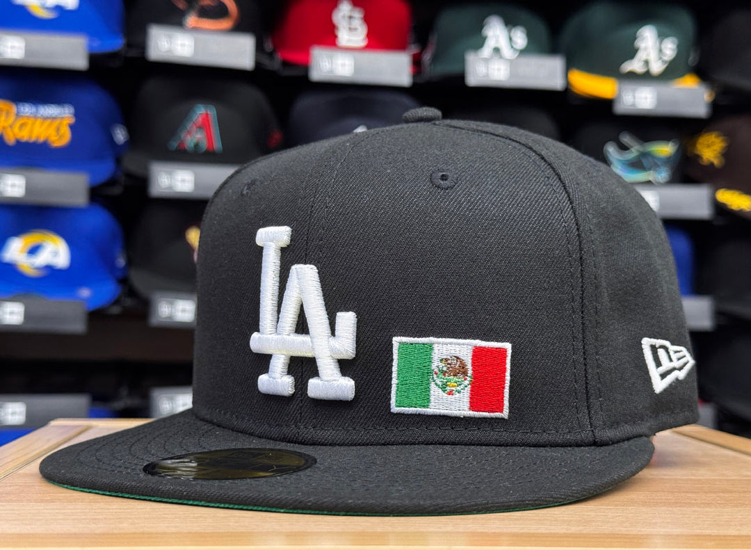 Los Angeles Dodgers Fitted New Era 59Fifty Viva X Mexico Black Cap Hat Green UV