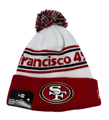 San Francisco 49ers New Era Knit Pom Banded Cuff Knit Hat Beanie