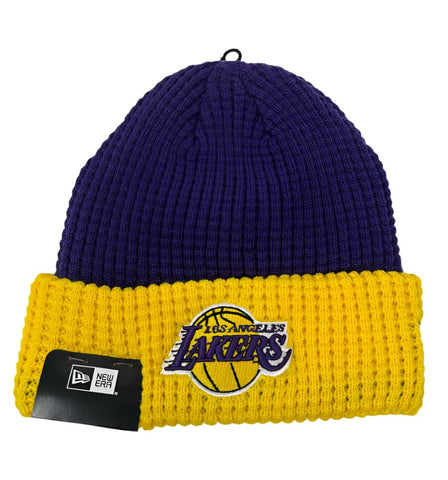 Los Angeles Lakers Beanie New Era Waffled Knit 2 Tone Hat