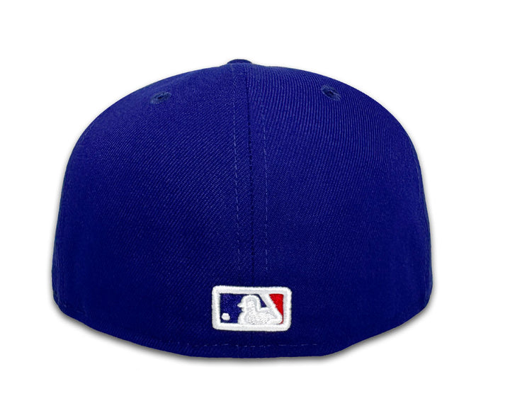 Dodgers Fitted New Era 59Fifty Grey Blue Wordmark Cap Hat Grey UV
