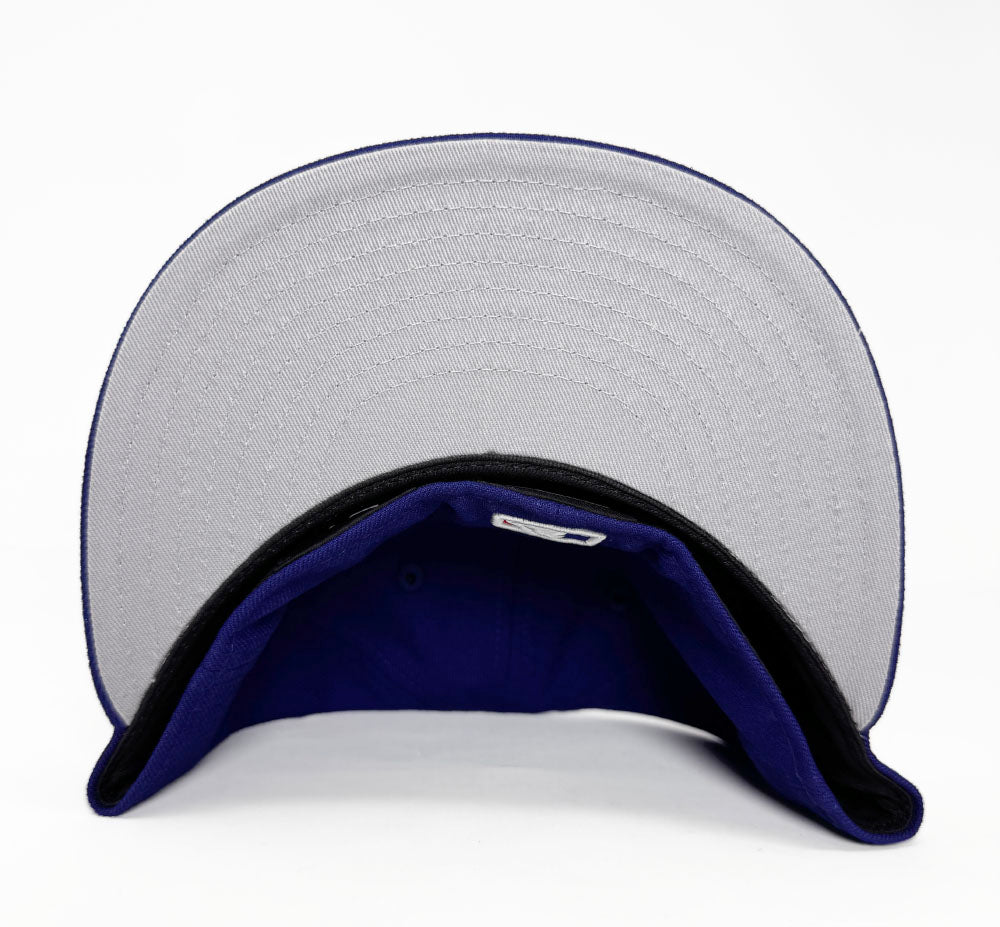 Dodgers Fitted New Era 59Fifty Grey Blue Wordmark Cap Hat Grey UV