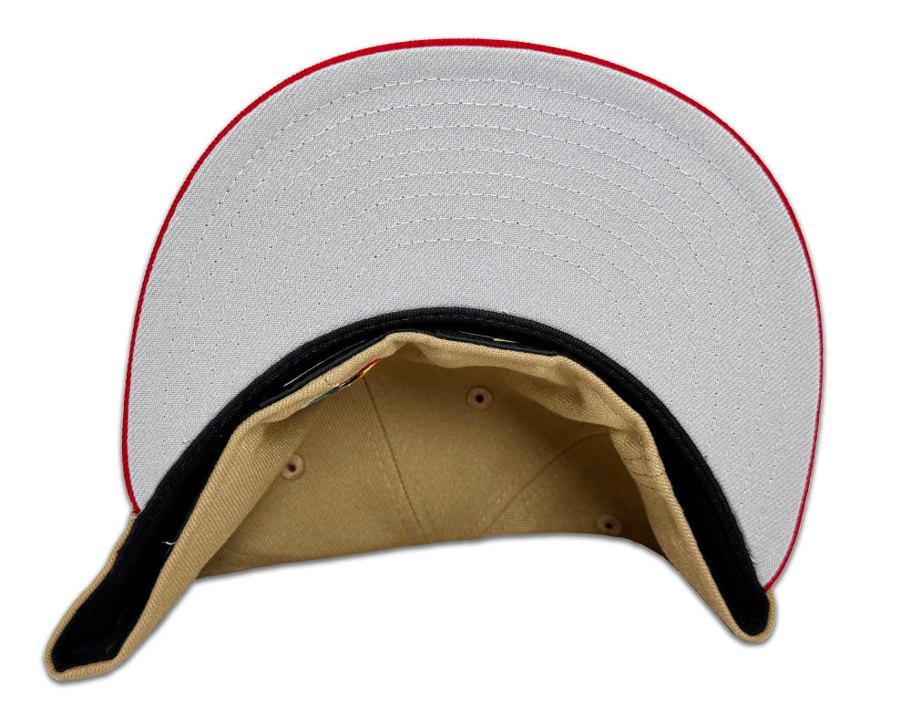 Mexico Fitted New Era 59Fifty "m" Logo Khaki Red Hat Grey UV