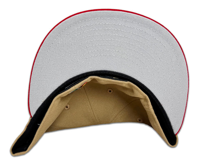 Mexico Fitted New Era 59Fifty "m" Logo Khaki Red Hat Grey UV