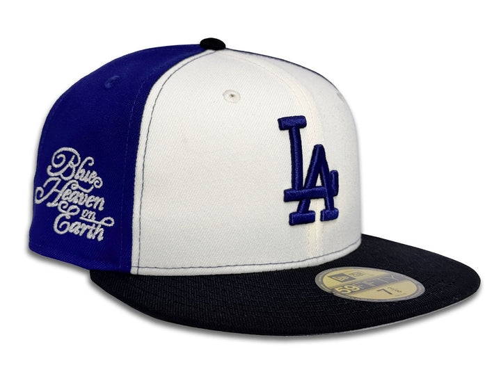Los Angeles Dodgers Fitted New Era 59Fifty Blue Heaven Dark Royal Chrome Black Tri Hat Cap Grey UV